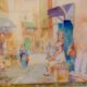 Watercolor old framed XlX, orientalist, signed louis lartigau