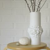 Vintage white porcelain floor vase for pampas grass Kaiser Germany 1960's