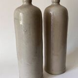 Paire de bouteilles en grès vernissé