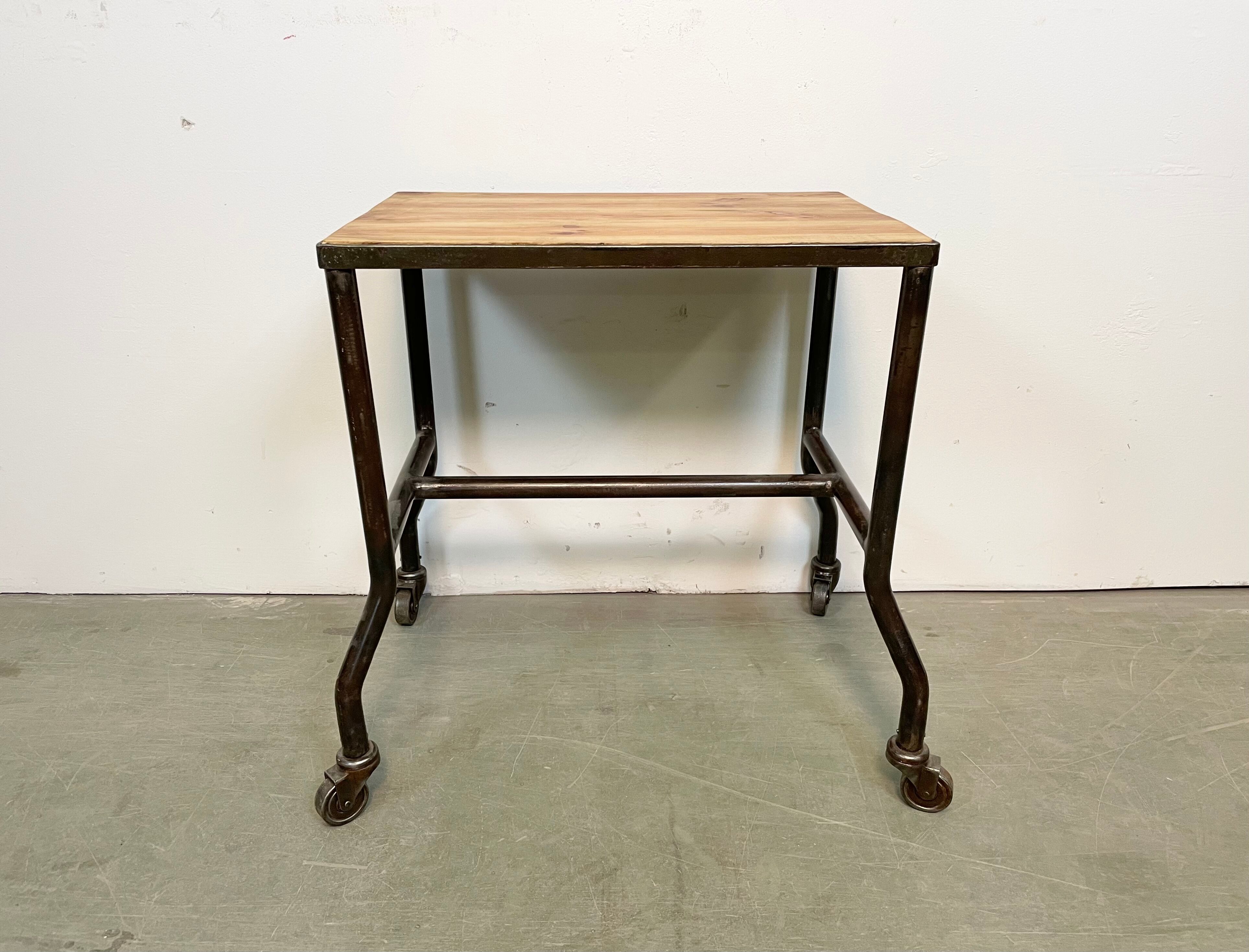 Industrial table on wheels, 1960s