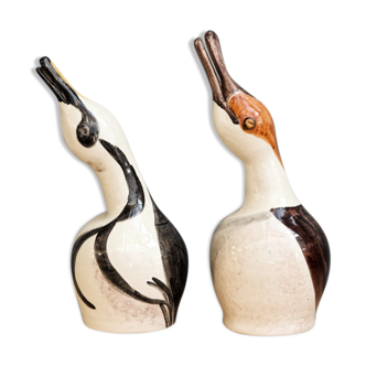 Paire d'oiseaux en céramique