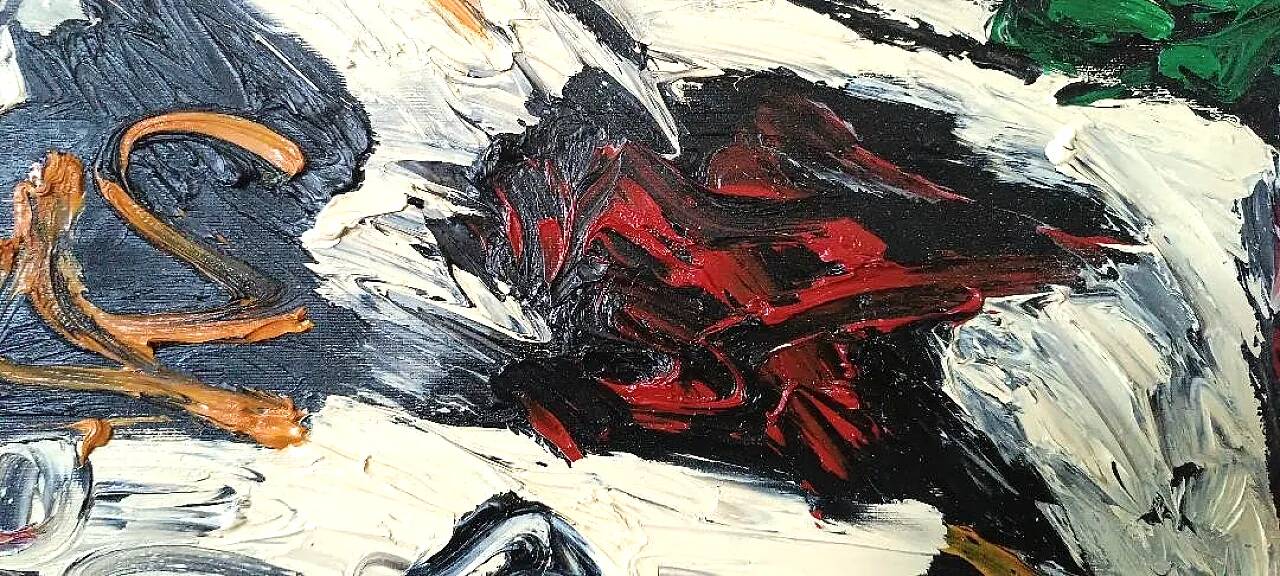 Abstract painting by Simone Ciani, oil on canvas, 1990s
