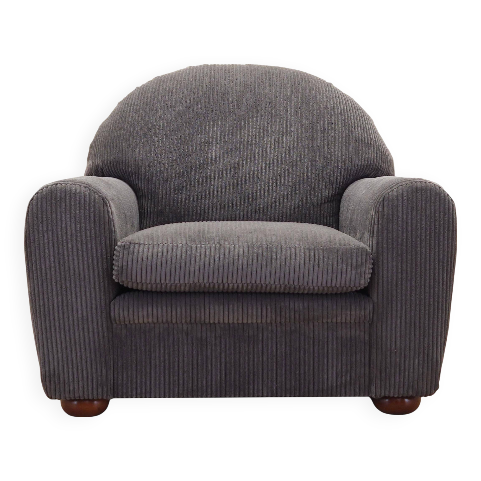 Grey velour armchair, Italian design, 1980s, production: Italy