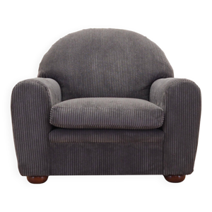 fauteuil en velours gris,