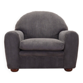 Grey velour armchair, Italian design, 1980s, production: Italy