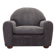 Grey velour armchair, Italian design, 1980s, production: Italy