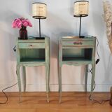 Pair of patinated bedside tables
