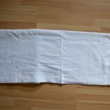 Linen old flat sheet with back embroidered Monogram 'GM '.
