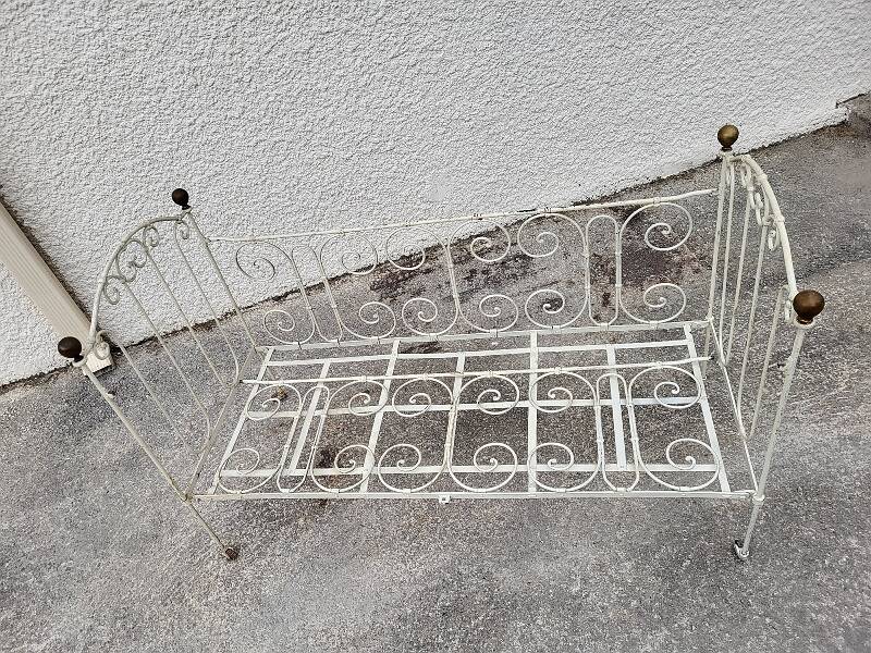 Small 2-tier metal and wooden stand 1960