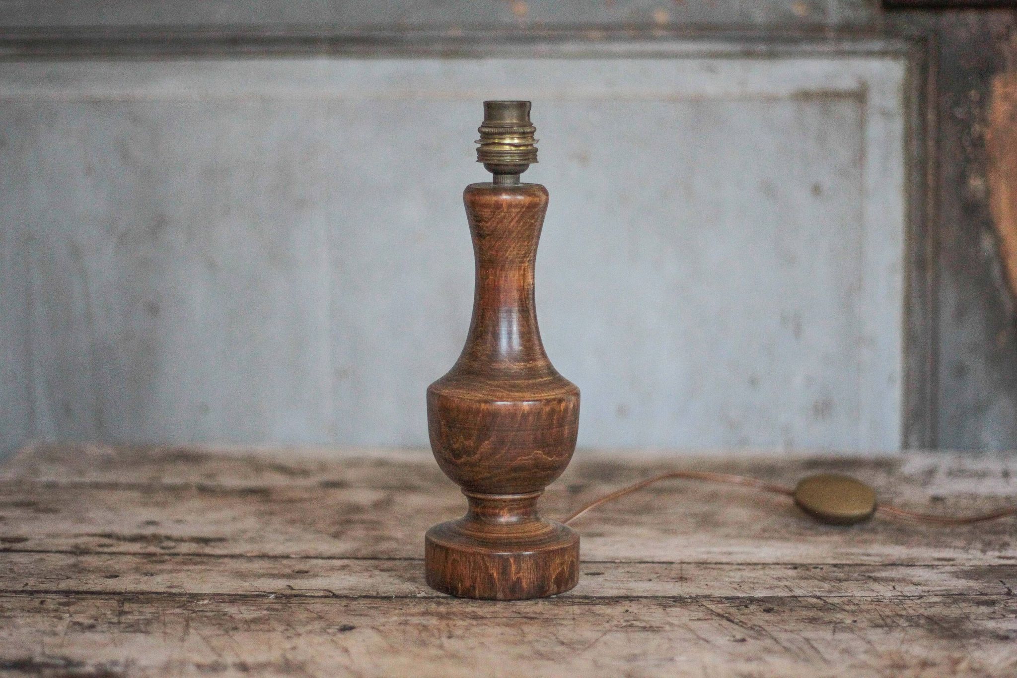 wooden lamp, vintage wooden lamp base, table lamp, living room lamp