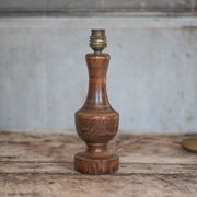 wooden lamp, vintage wooden lamp base, table lamp, living room lamp