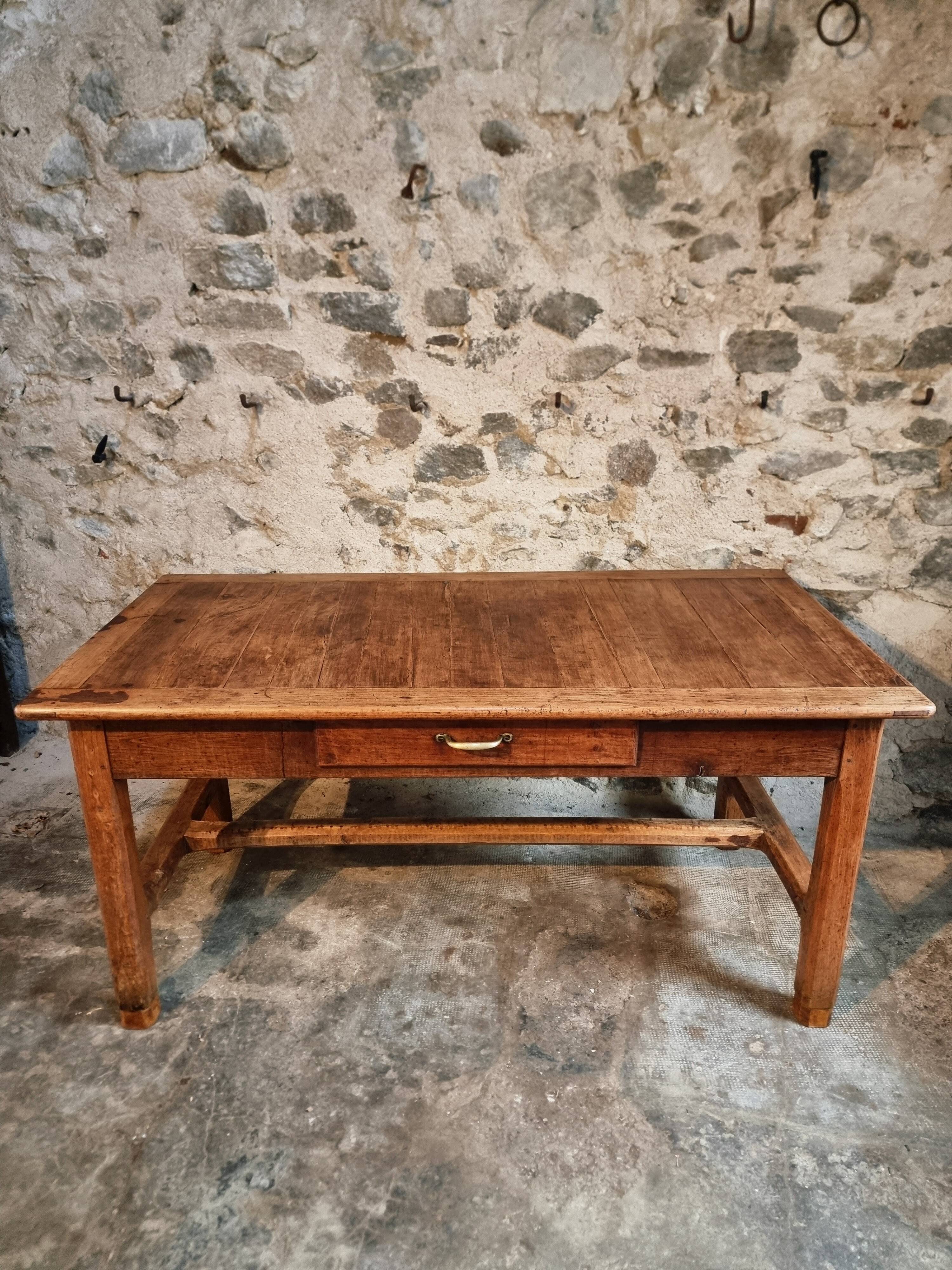 Antique French farmhouse dining table – Walnut work table, late 19th century