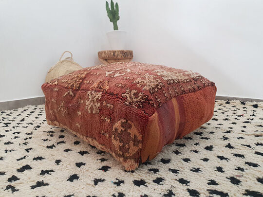 Moroccan carpet pouf / floor pillow