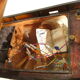 Artisanal wooden model, basin boat, motor toy, fishing trawler