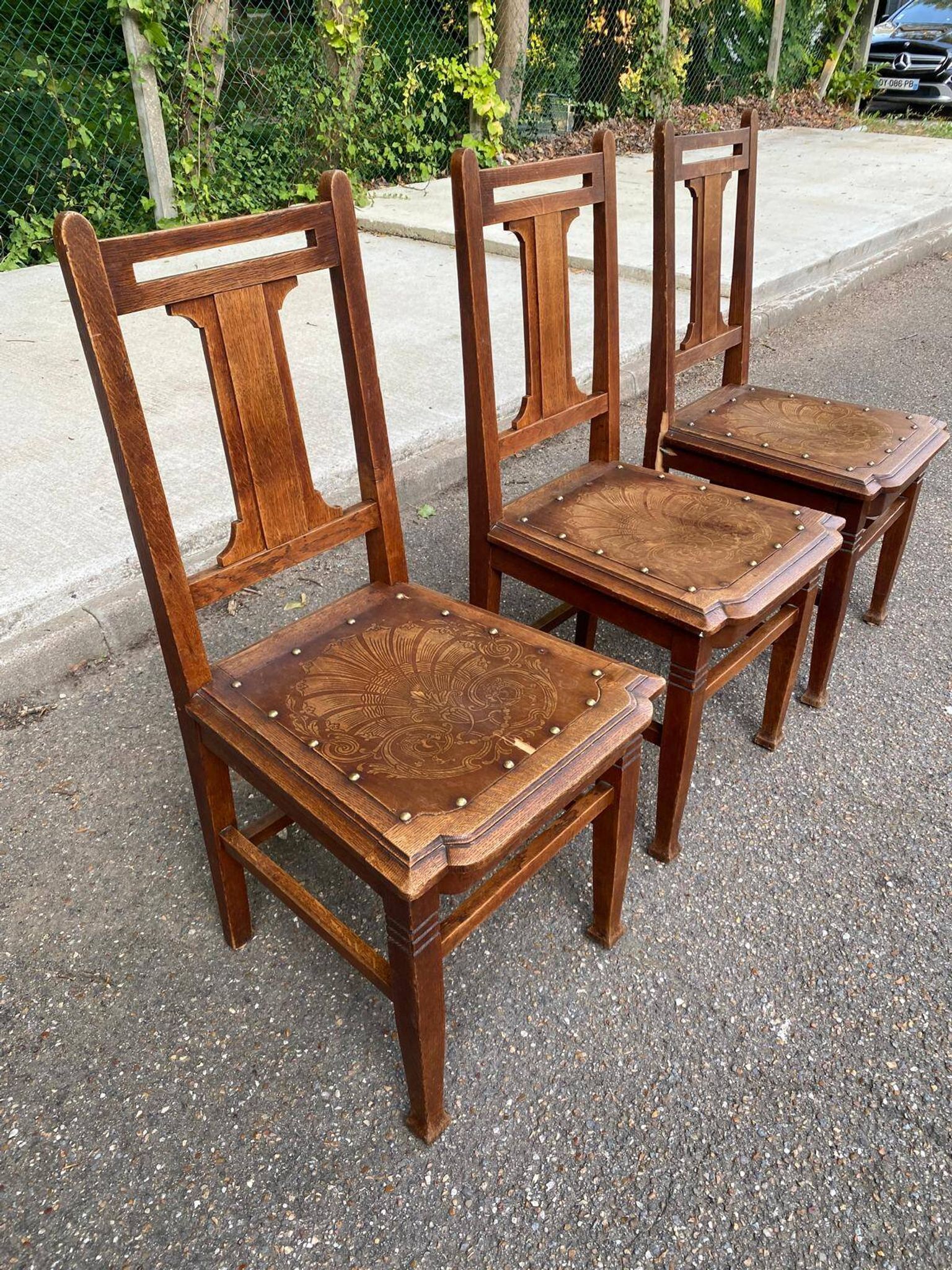 3 chaises art déco Luterma Estonie 1950