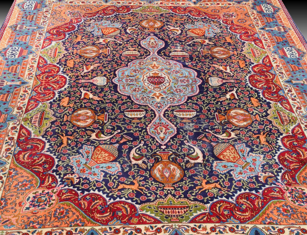 Large Persian Oriental carpet Kāshmar Iran: 380 X 290 cm - Galerie Sardje