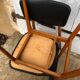Set of 4 Scandinavian teak and black skai chairs