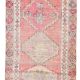 3x11 Pink Salmon Oriental Vintage Runner Rug, 99x341Cm