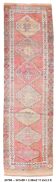 3x11 Pink Salmon Oriental Vintage Runner Rug, 99x341Cm
