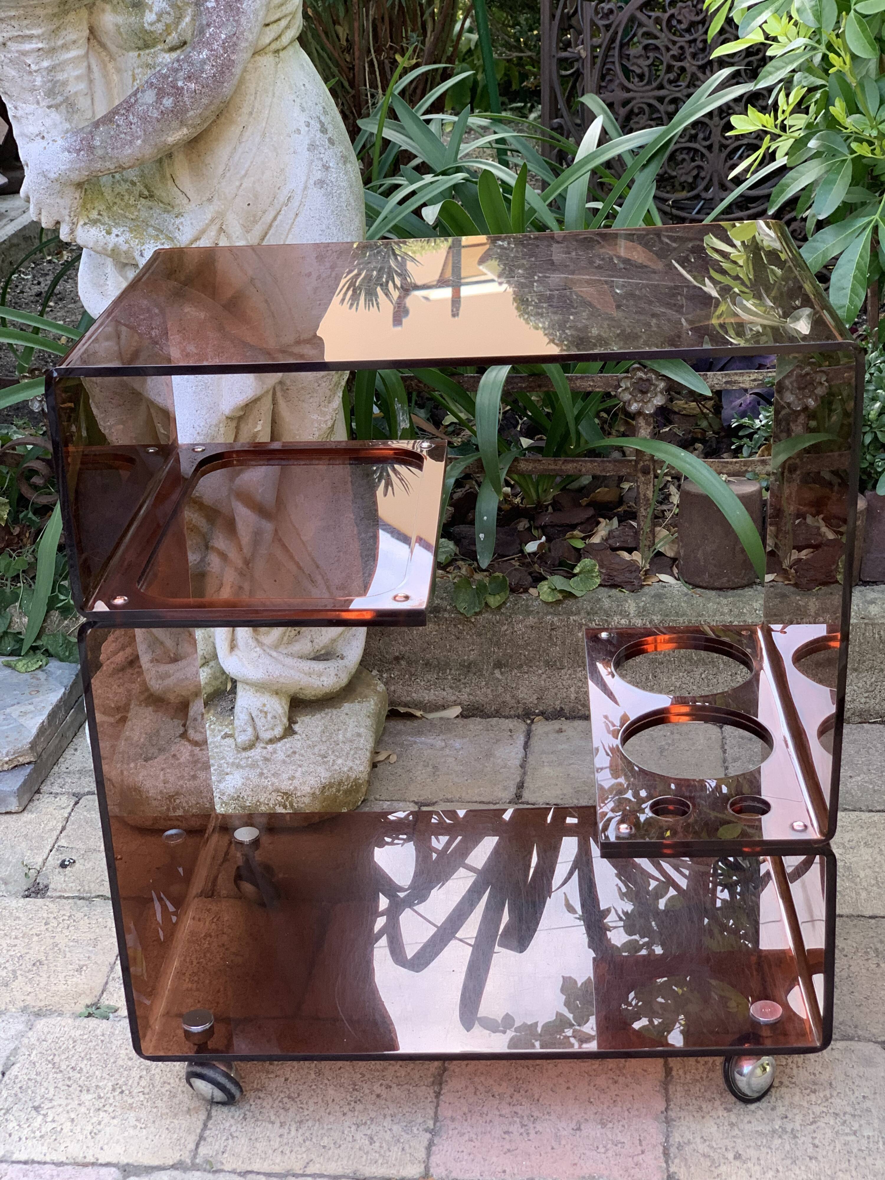 Smoked plexiglas rolling bar 70