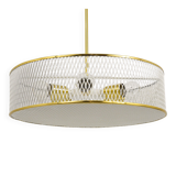 Brass Pendant Light in the Style of Mathieu Matégot Mid-Century, France, 1950s