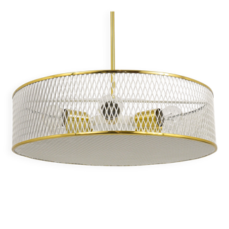 Brass Pendant Light in the Style of Mathieu Matégot Mid-Century, France, 1950s