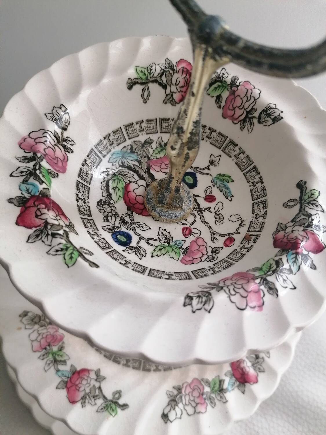 Antique cake stand Fine Staffordshire ware