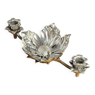 Bougeoir fleurs, pétales amovibles, cendrier lotus, années 60
