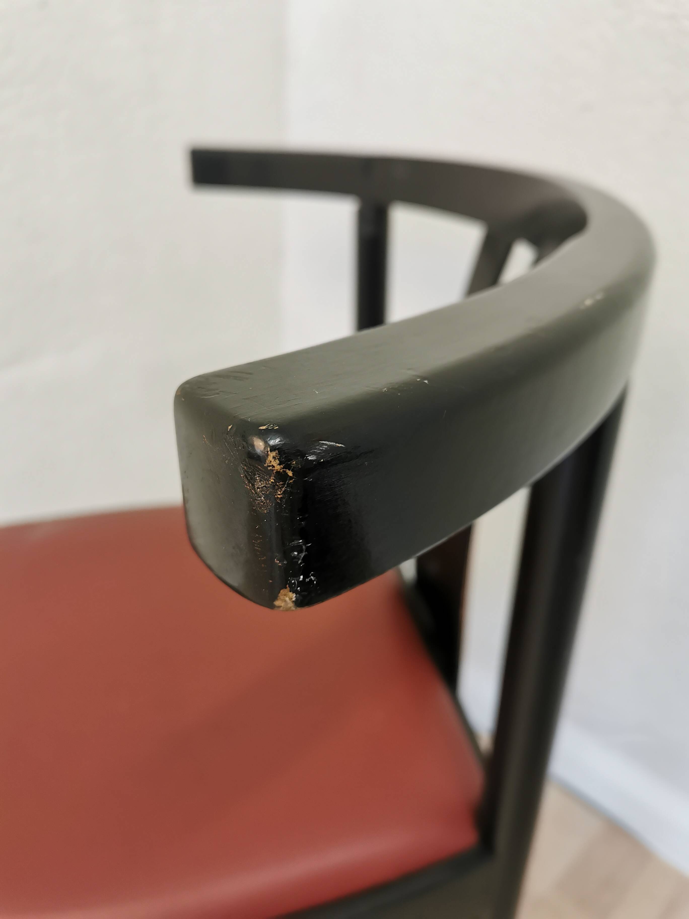 Vintage THONET Bentwood Dining Chair: Postmodern Brown Leather Seat