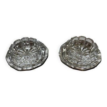 Crystal and silver-plated salt and pepper shakers