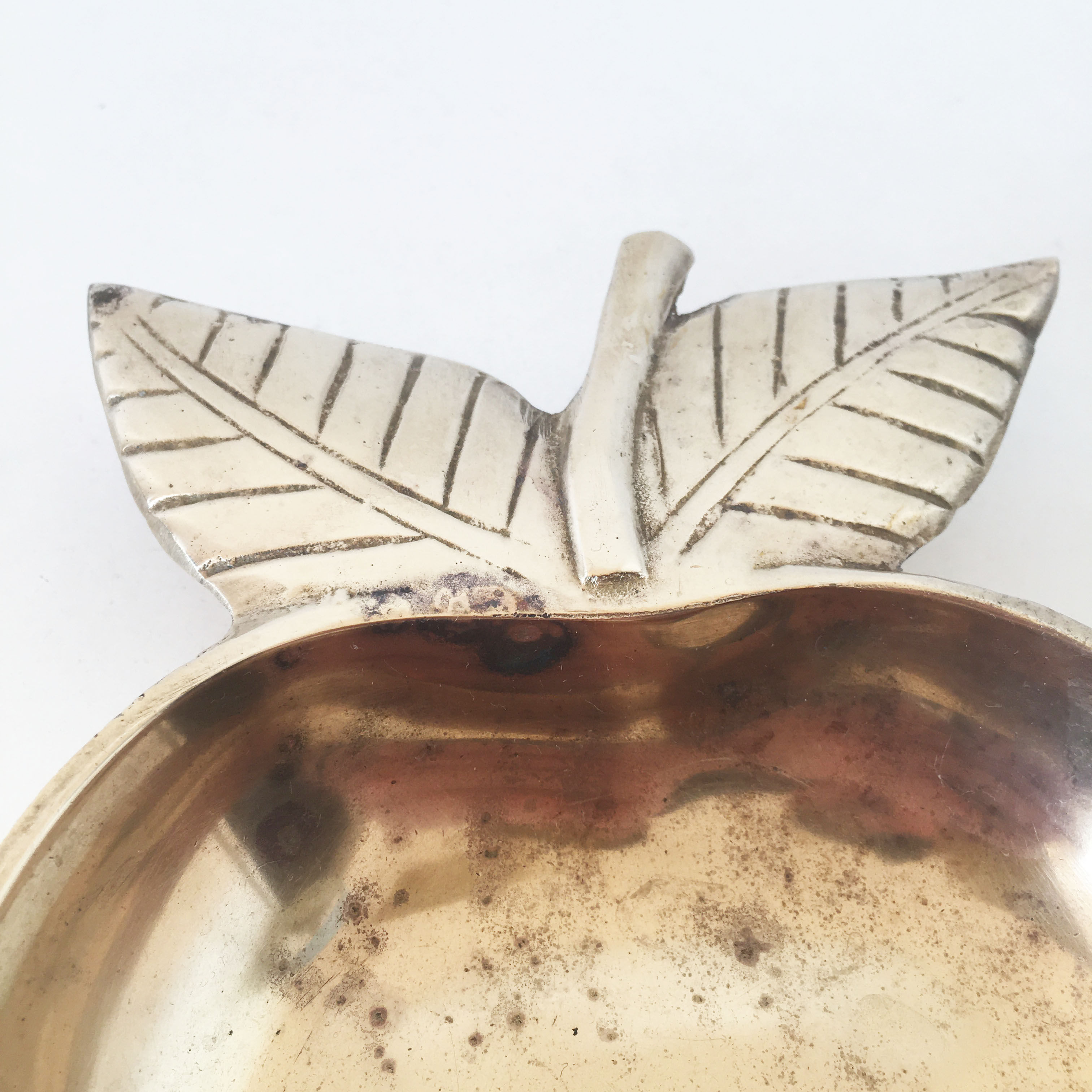 Vintage brass apple trinket bowl