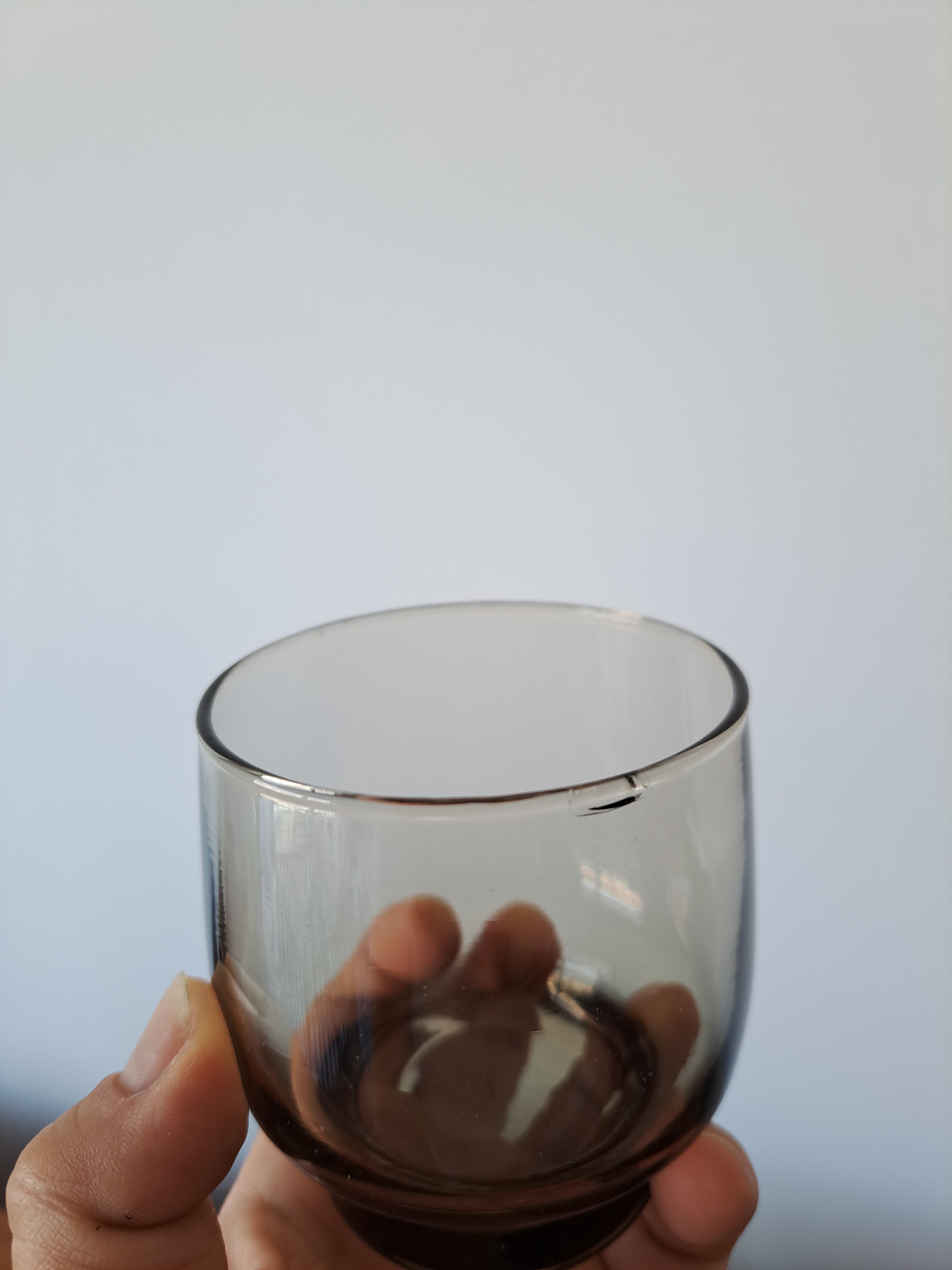 8 vintage smoked water glasses