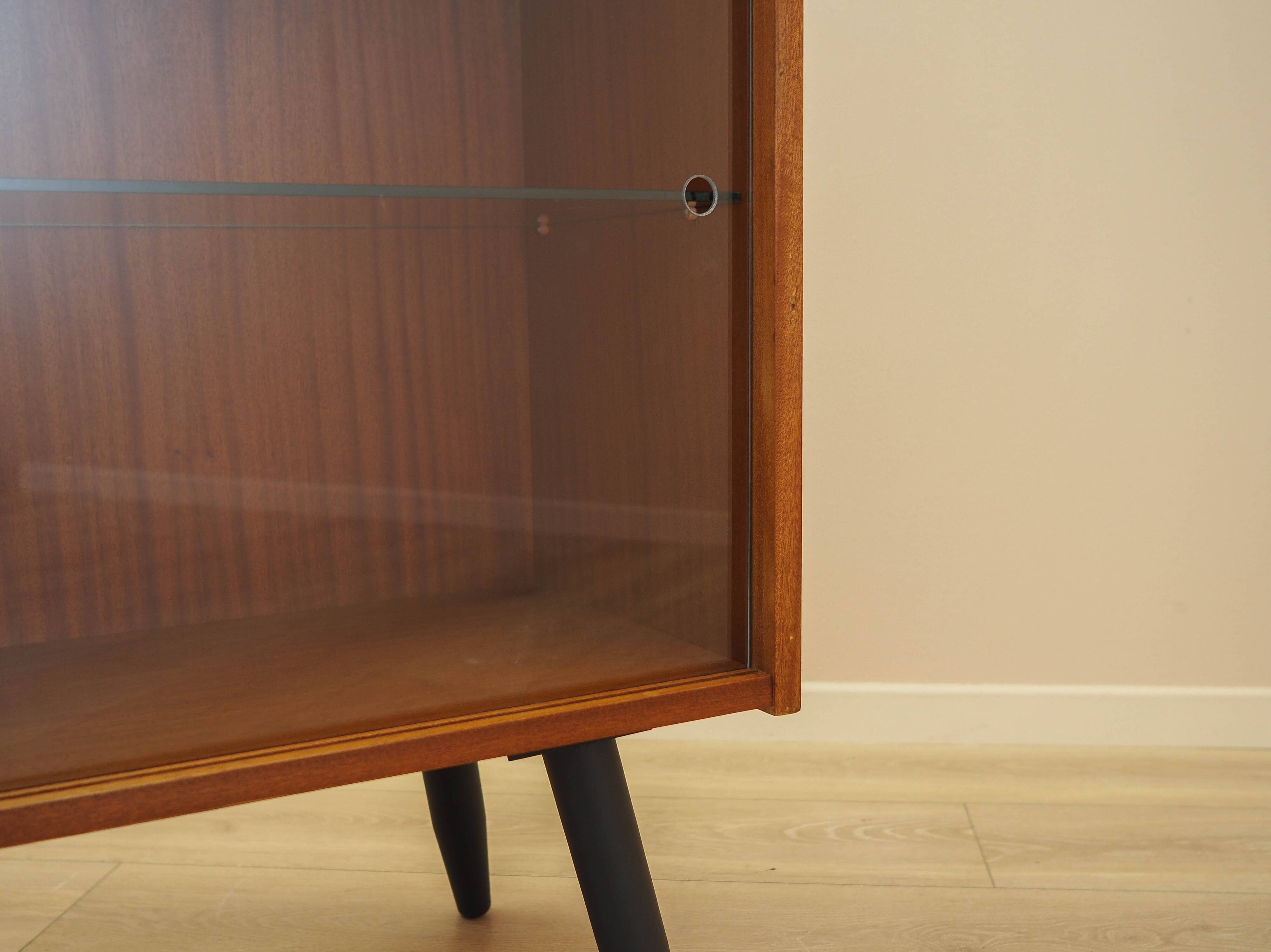Mahogany display cabinet with glass front, Denmark, 1970s