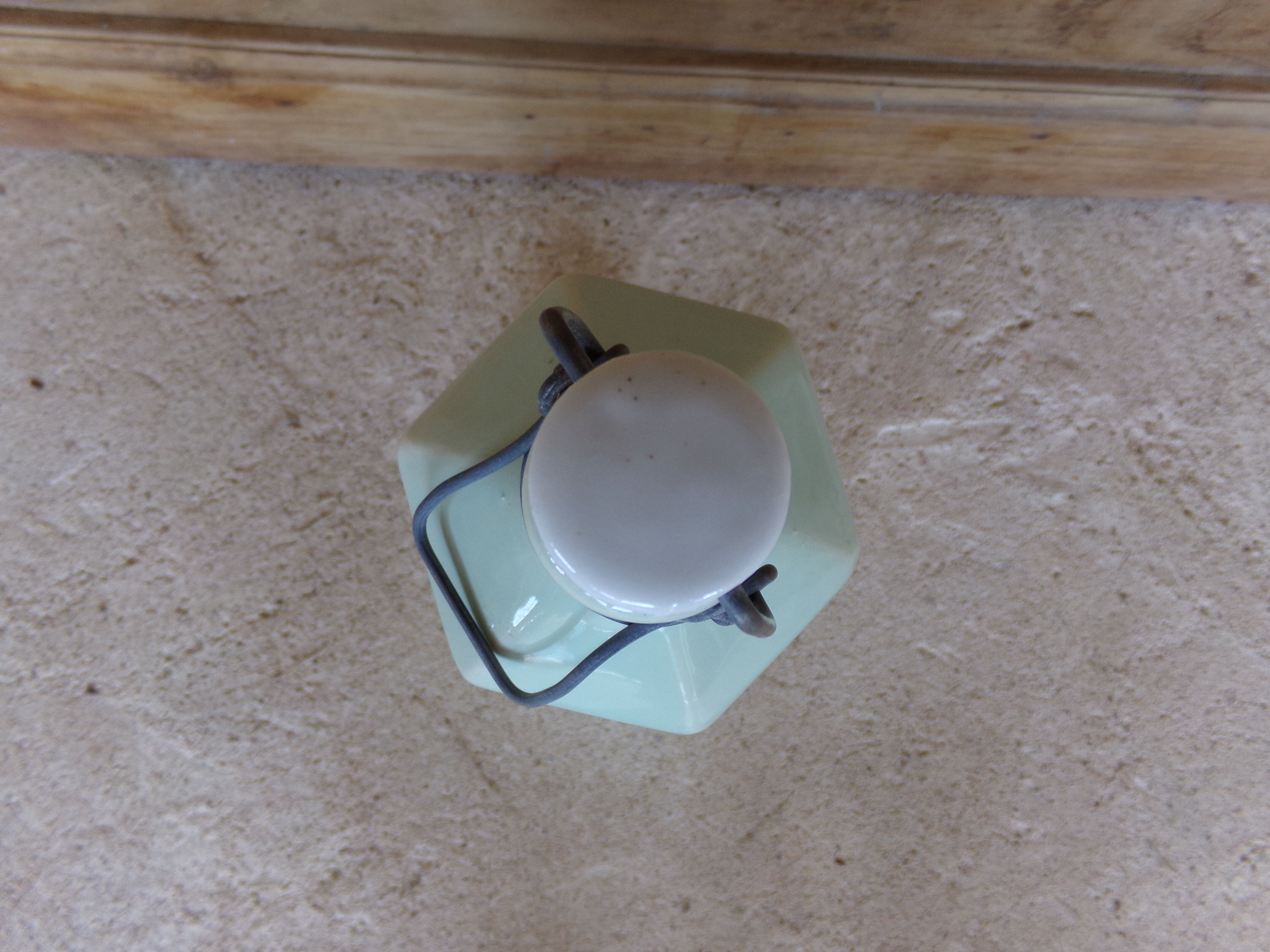 Green glazed sandstone bottle