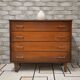 Commode vintage 4 tiroirs en bois – années 60/70