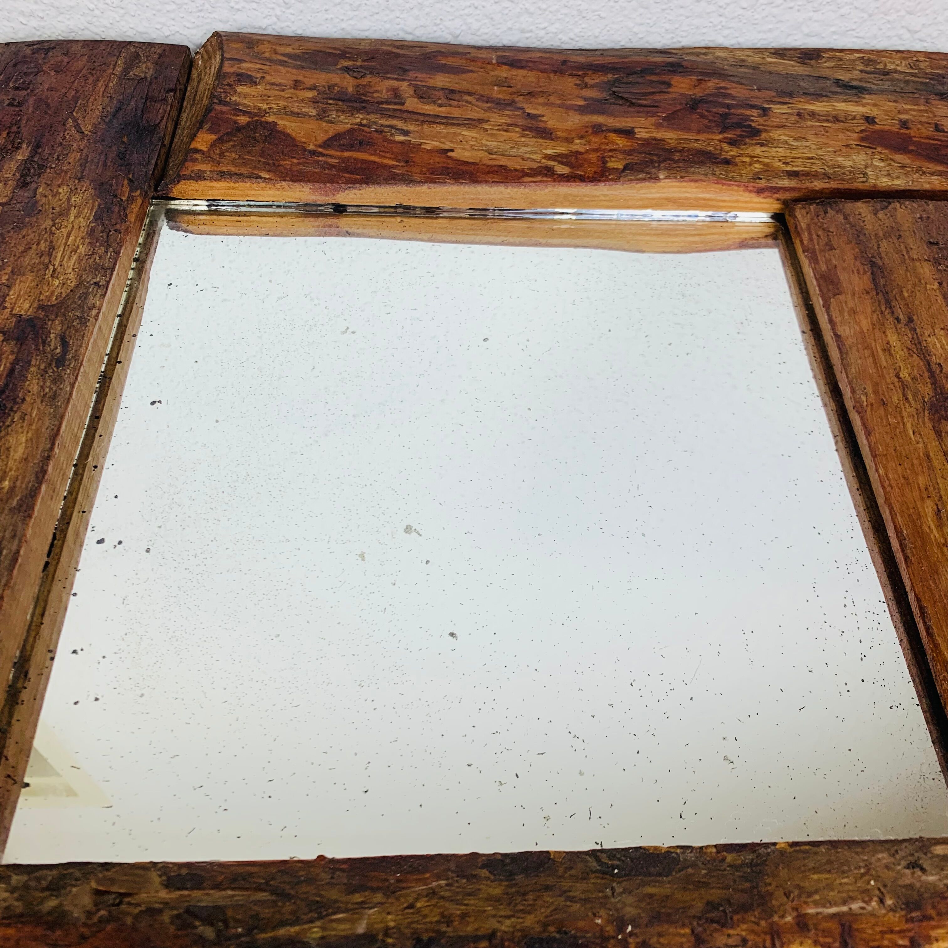 Mirror brutalist wood raw 50s deco chalet