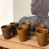 Lot 6 cups in earth-coloured stoneware