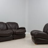 Vintage modular leather sofa 1970s