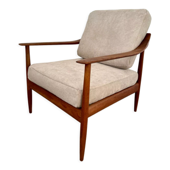 Old vintage teak armchair design Walter Knoll for Knoll Antimott Germany 1960s