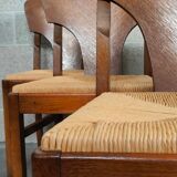 Suite of 6 Art Deco solid oak chairs