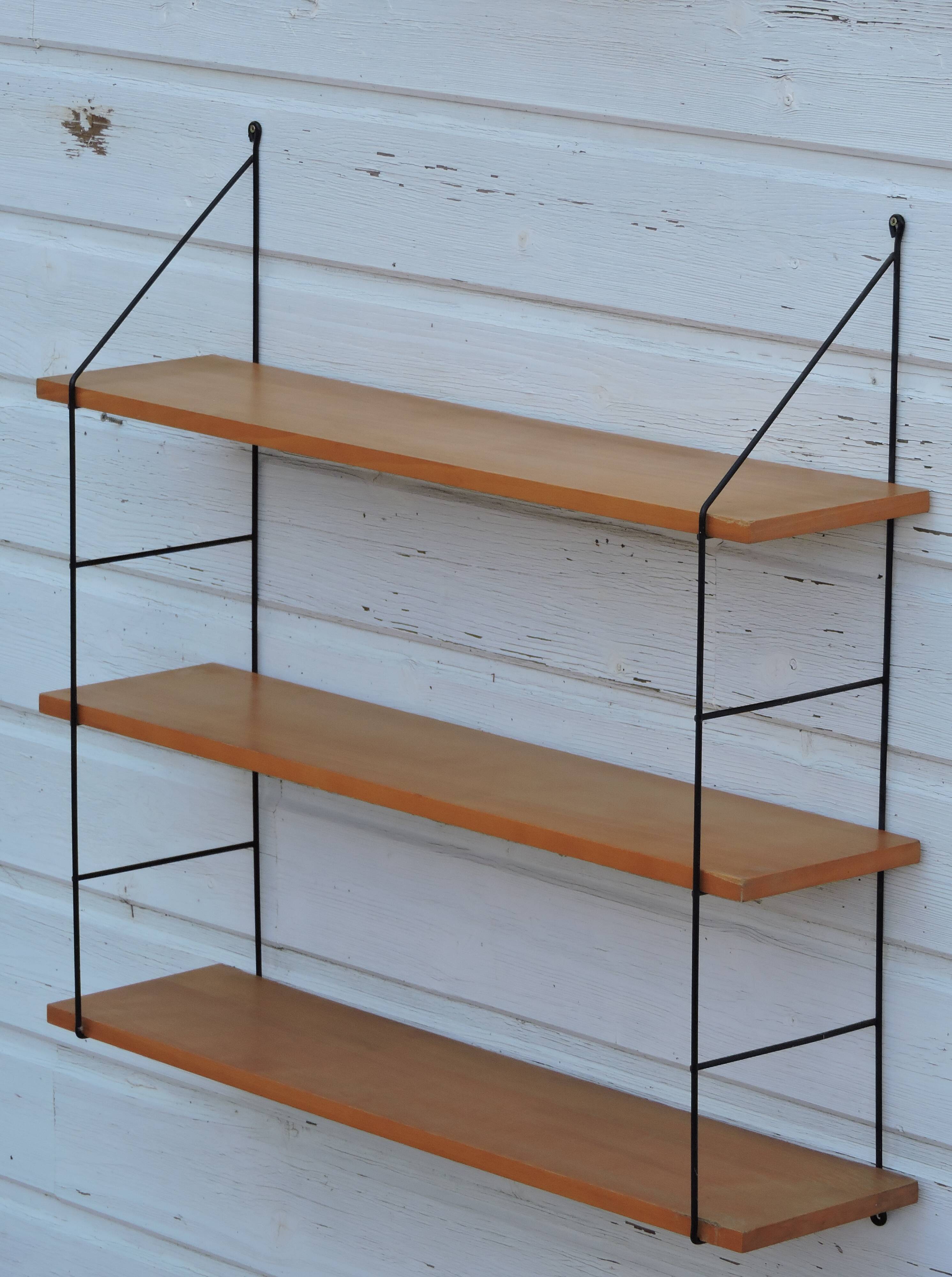 Wall shelf vintage wire and wood