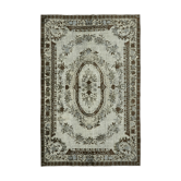 Tapis fait à la main distressed turkish 1980s 207 cm x 304 cm tapis gris