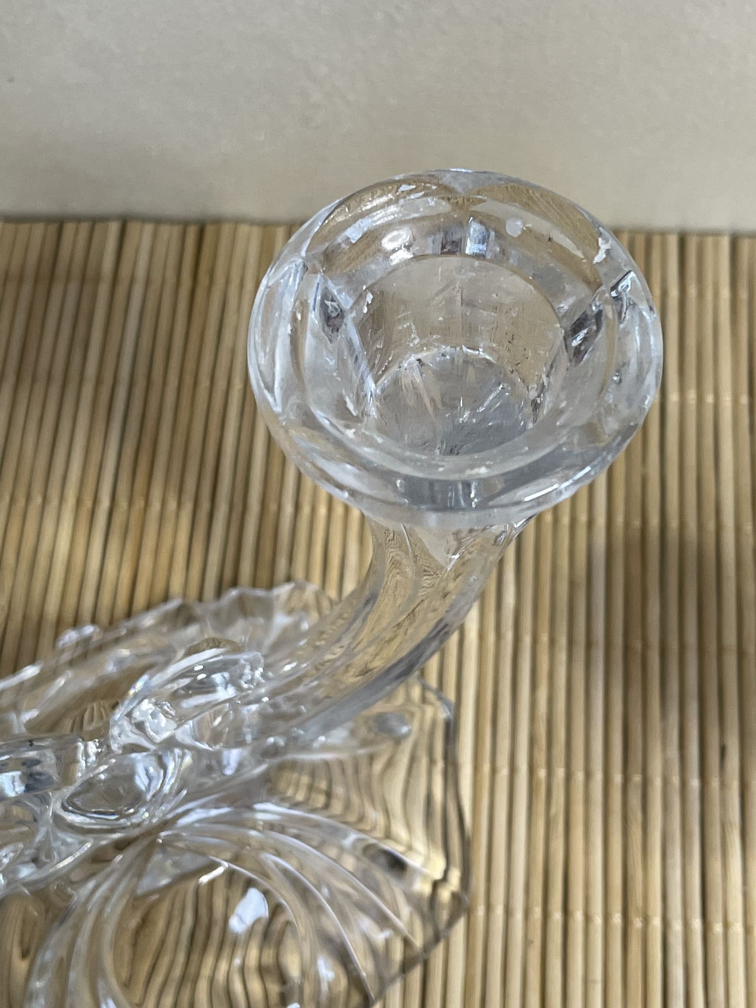 Duo de bougeoirs en verre 2 branches