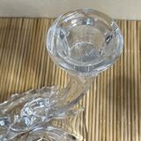 Duo of 2-spoke glass candle holders