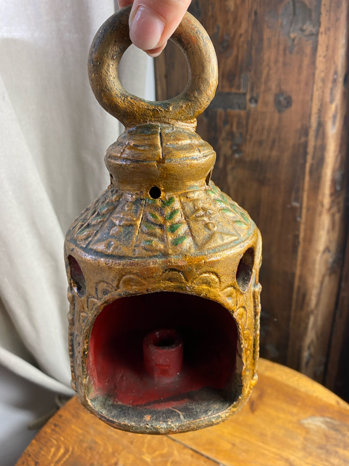 Ceramic lanterns, decorated with religious icons.