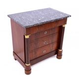 Antique chest of drawers with stone top, France, circa 1880. After restoration.