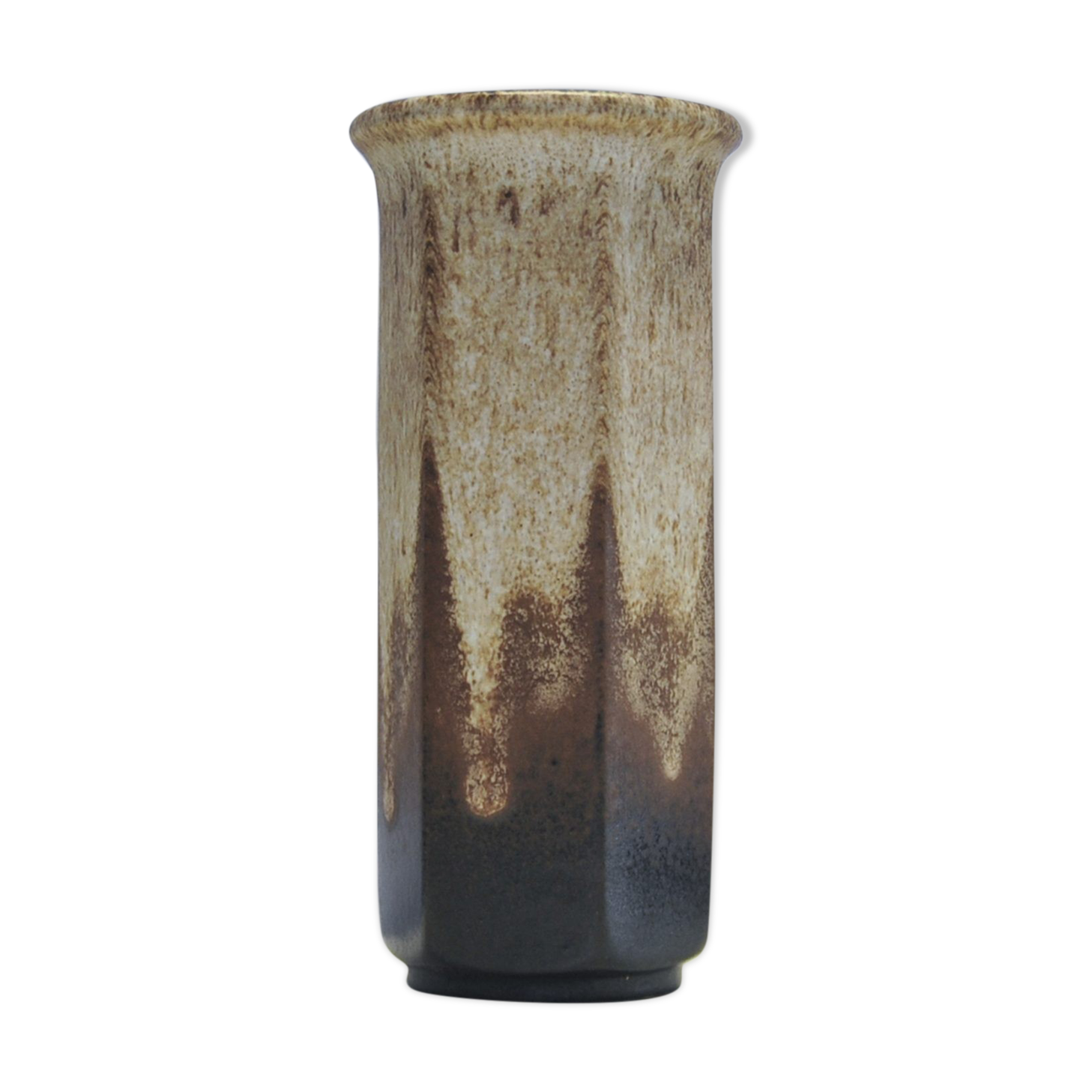 Vintage hexagonal brown vase
