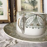 Large cup and saucer in Creil and Montereau ironstone.
