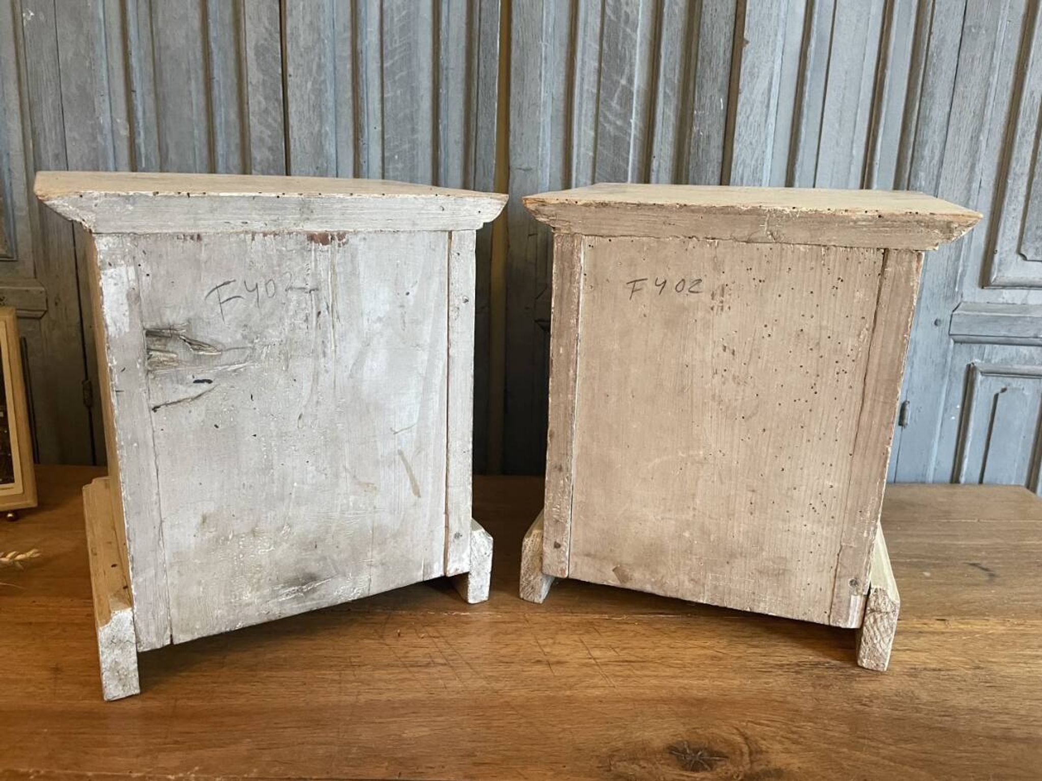 2 x French church consoles
