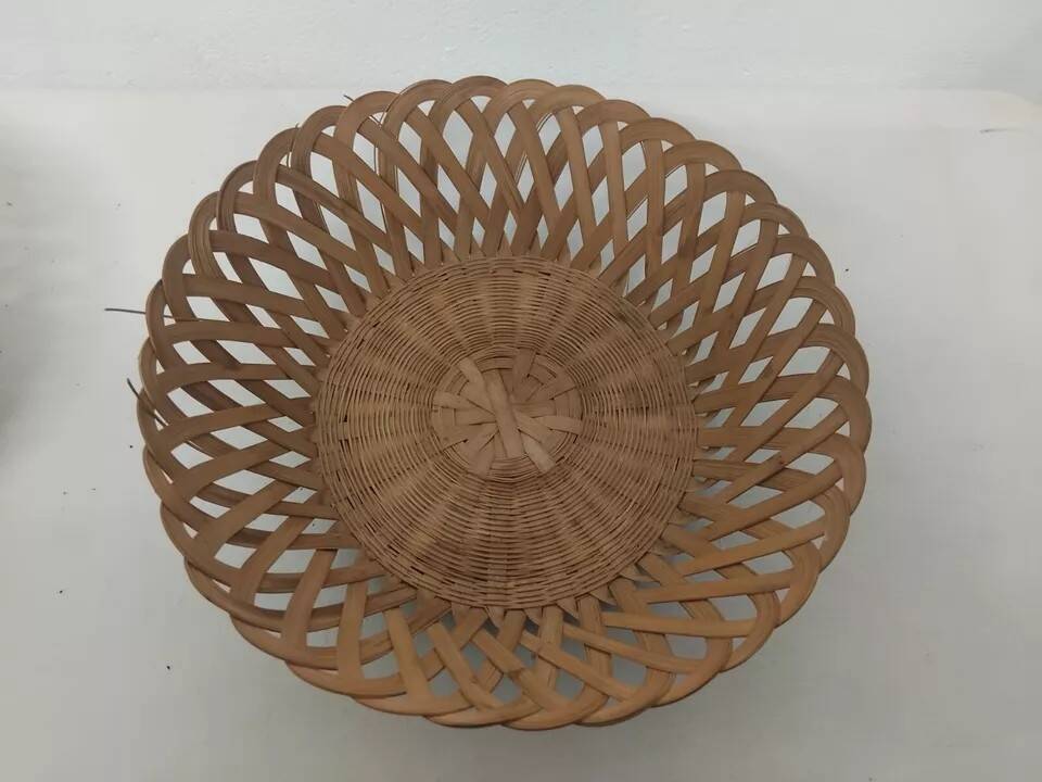 Set of 3 Vintage woven rattan baskets